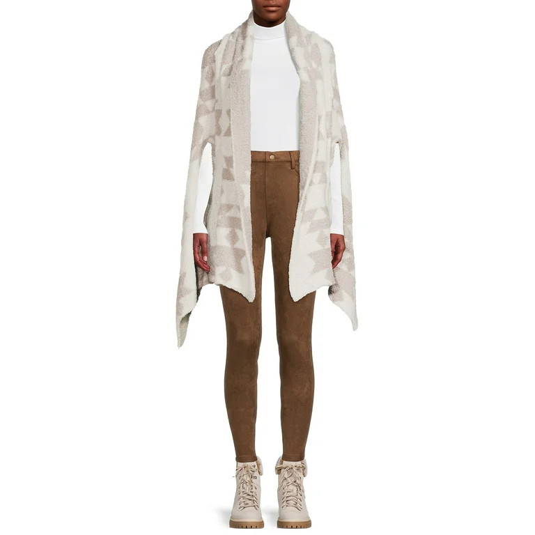 Time and Tru Adult Women's Printed Cozy Wrap | Walmart (US)