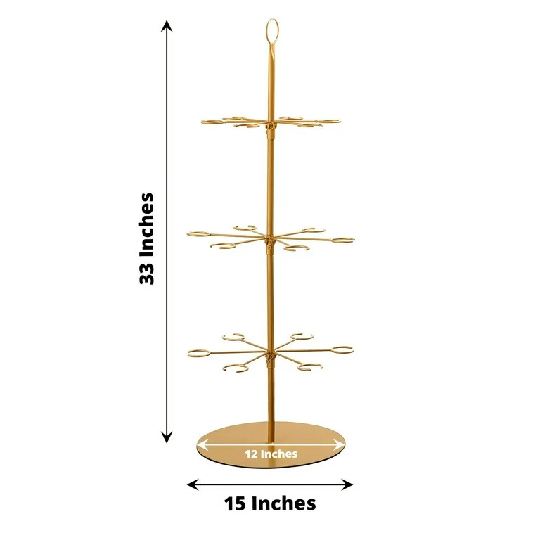 Balsa Circle Gold Metal Wine Glass Stand Champagne Flute Holder Tree Party Decorations 3-Tiers | Walmart (US)