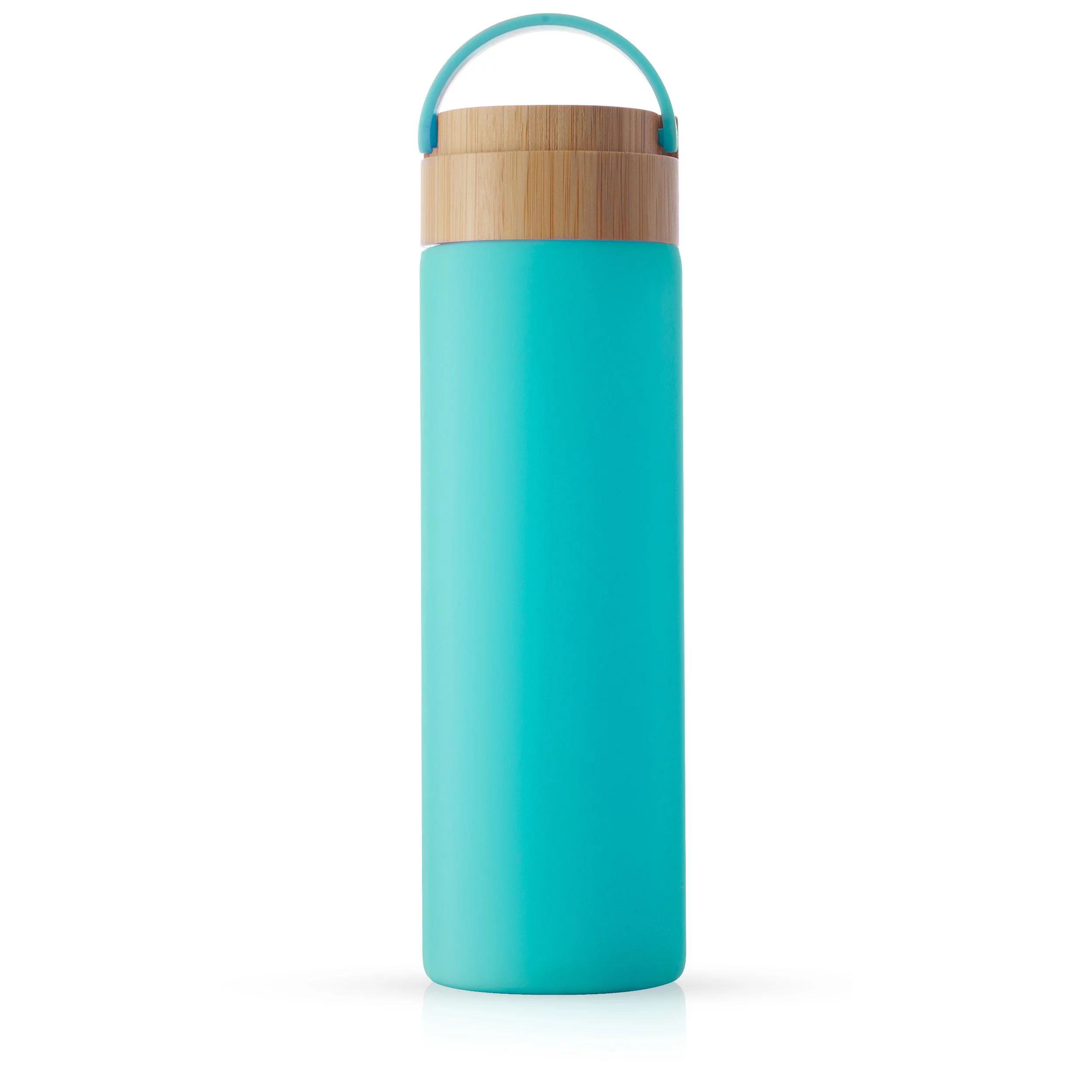 JoyJolt Clear Glass Water Bottle with Silicone Sleeve & Carry Strap 20 oz - Turquoise - Walmart.c... | Walmart (US)