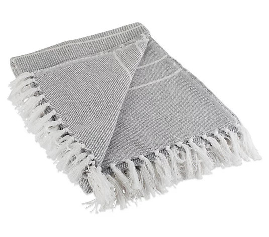 DII Thin-Stripe Throw with Fringe | QVC