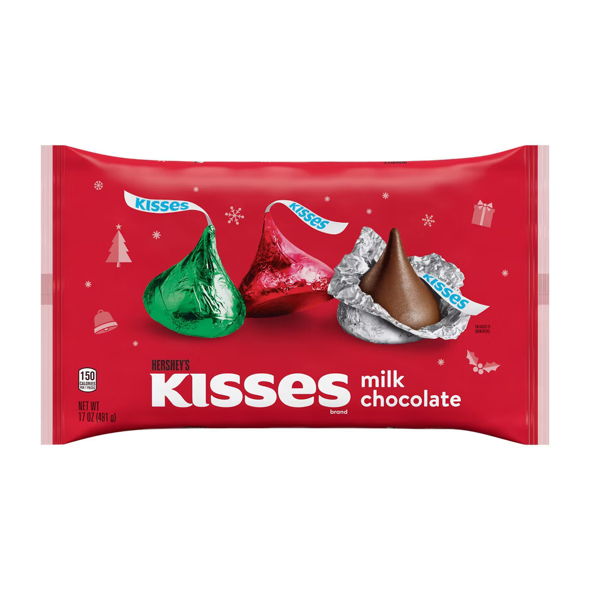 HERSHEY'S Kisses Milk Chocolate Christmas Candy - 17oz | Target