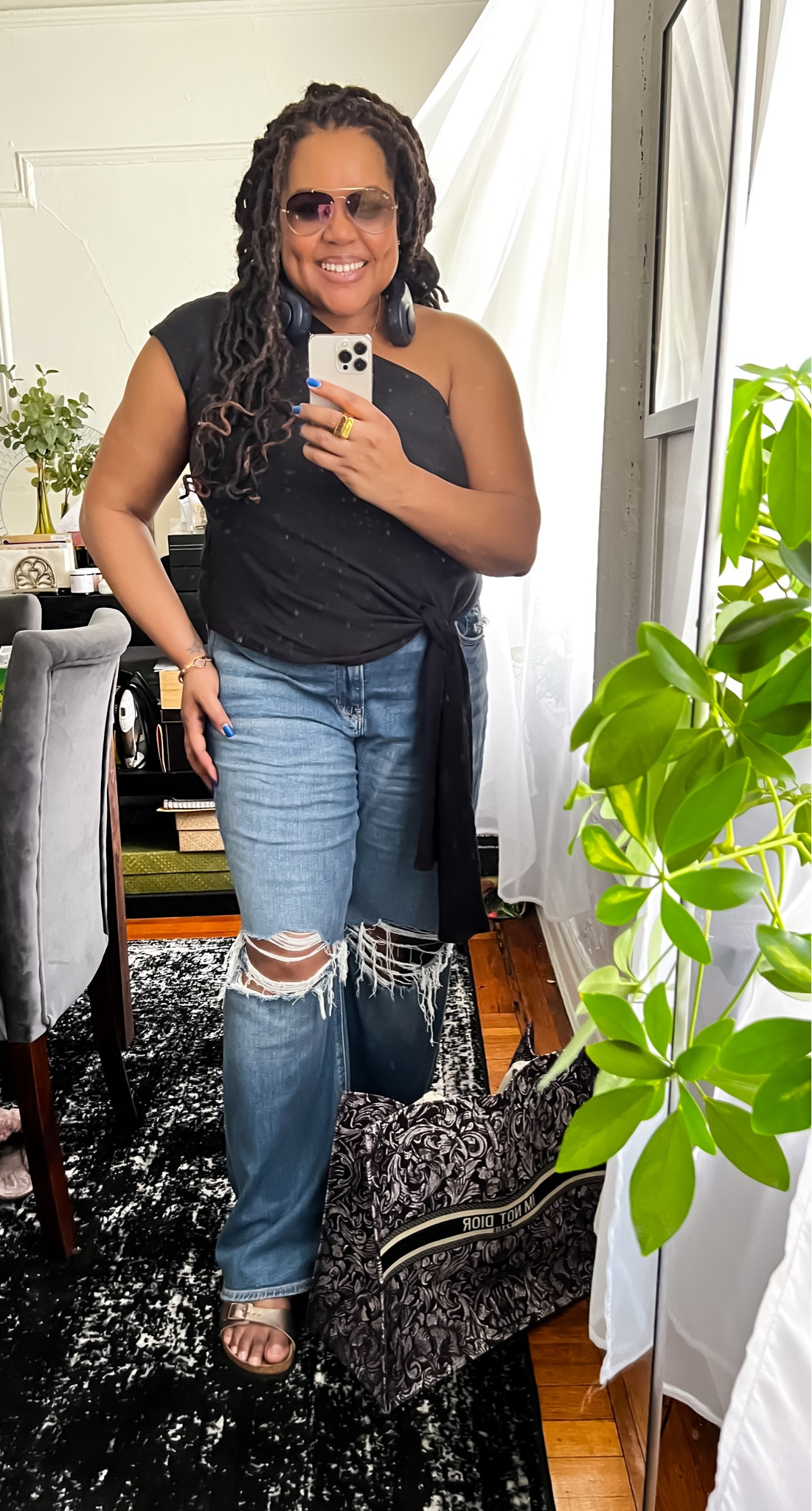 Midsize outfit inspo. OOTD Casual Summer Outfit. American Eagle, TEREA, Birkenstocks, Monica Vinader Jewelry, everyday diamonds, Amazon Fashion, I'm Not Dior bag, Patranila #ltkunder100 #ltkunder50 

#LTKSeasonal #LTKcurves #LTKstyletip