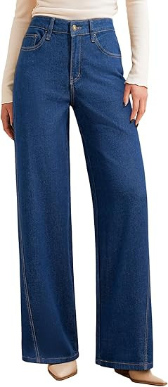 Sidefeel Women's Baggy Wide Leg Jeans High Waisted Straight Leg 2025 Fall Outfits Denim Pants | Amazon (US)