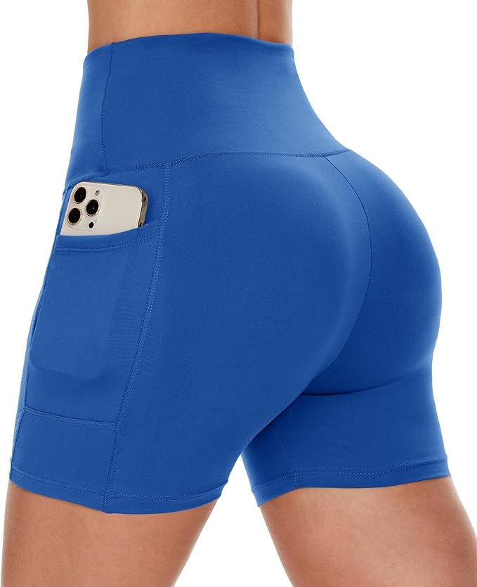 CAMPSNAIL Biker Shorts Women with Pockets - 3"/5"/8" High Waisted Workout Spandex Tummy Control G... | Amazon (US)
