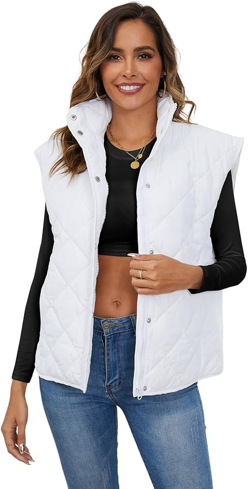 Yimoon Womens Winter Puffer Vest Quilted Stand Collar Zip Up Sleeveless Padded Jacket Lightweight Gi | Amazon (US)