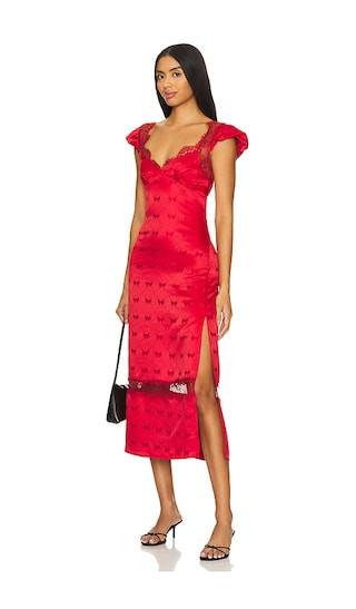 Foolish Heart Midi Dress in Red Dahlia Combo | Revolve Clothing (Global)