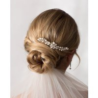 Freshwater Pearl Bridal Comb - Wedding Hair Clasp Slide Clip Silver Bride Piece | Etsy (US)