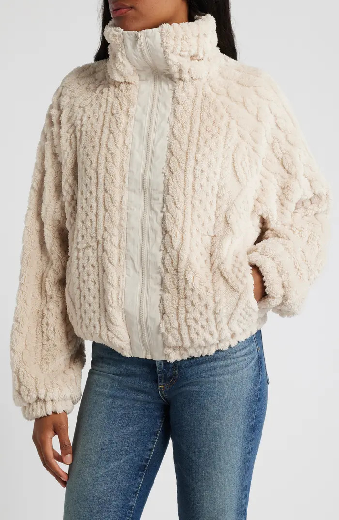 Cable Stitch Fleece Jacket | Nordstrom
