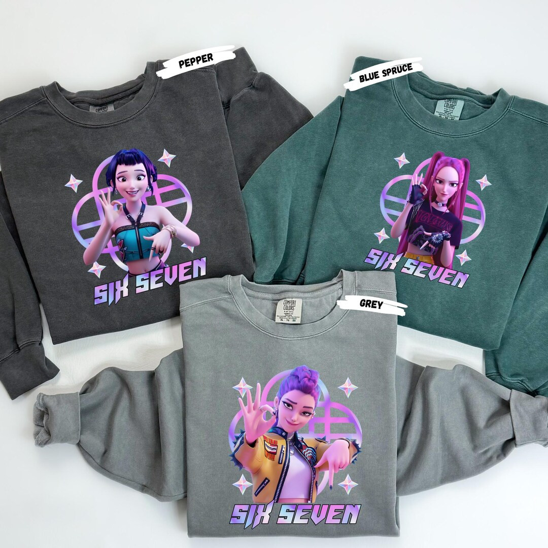 Comfort Colors Six Seven Gen Z Group Shirt, 6 7 Kpop Inspired Animated Girl, 67 Trend Social Medi... | Etsy (US)