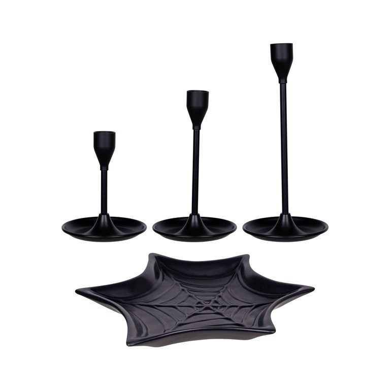 Stratton Home Décor 4 PC Mystical Halloween Candleholder and Tray Bundle Ensemble | Walmart (US)