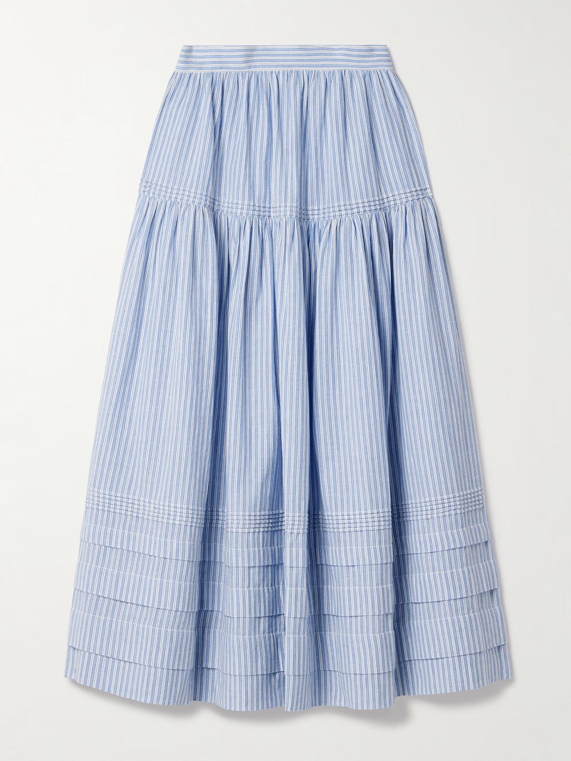Sebastiane tiered striped organic cotton-voile midi skirt | NET-A-PORTER (UK & EU)