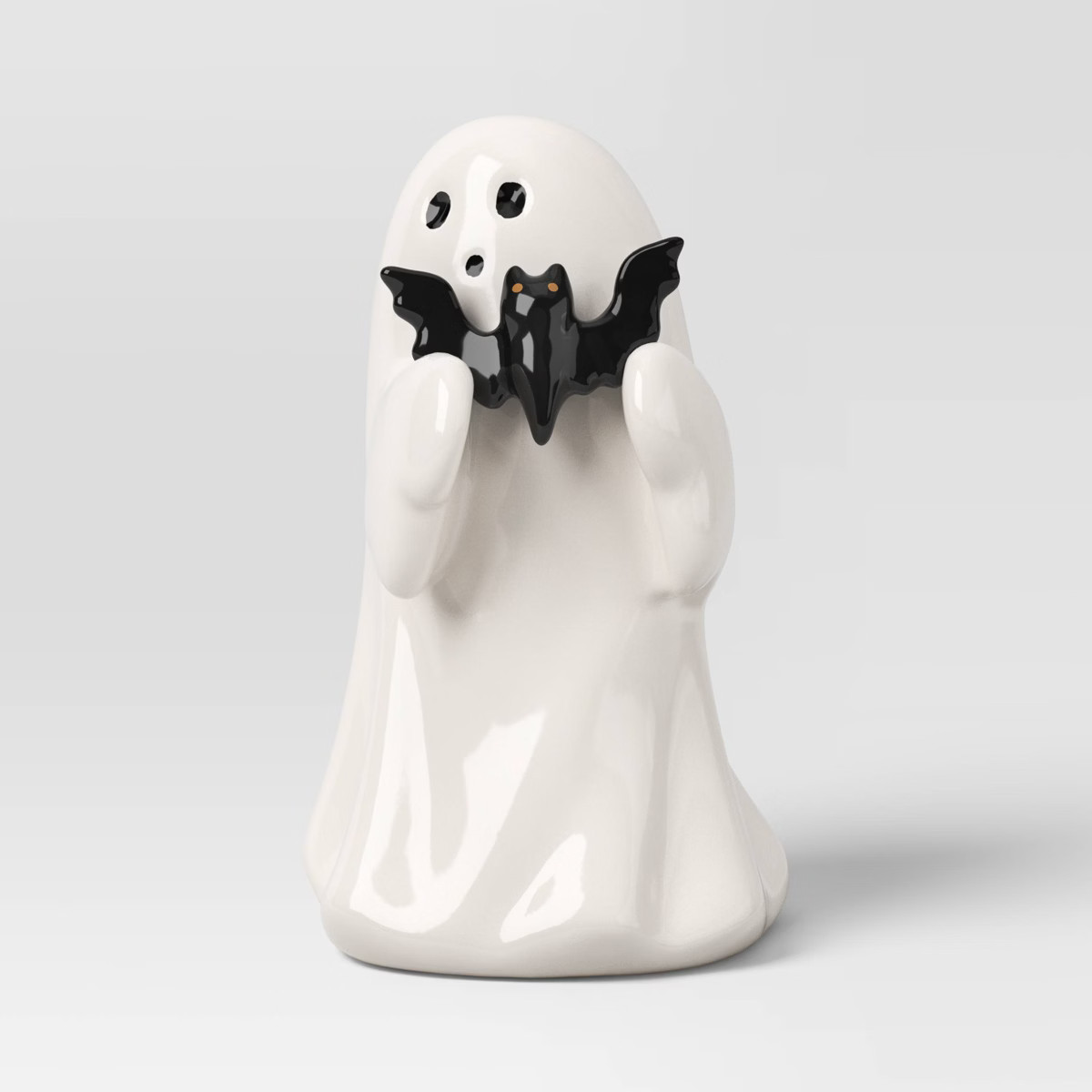 4.5" Ceramic Ghost with Bat Halloween Figurine - Hyde and EEK! Boutique™ | Target