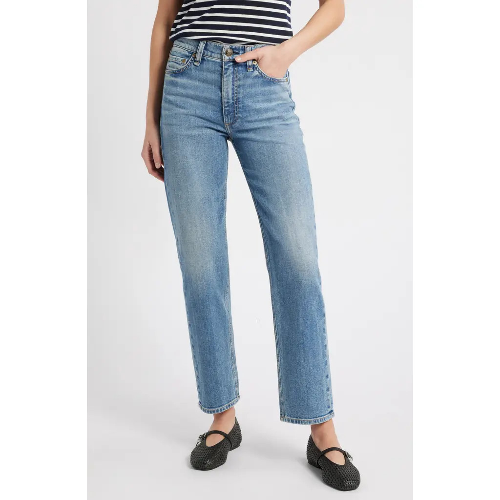 rag & bone Harlow Mid Rise Ankle Straight Leg Jeans in Orian at Nordstrom, Size 25 | Nordstrom