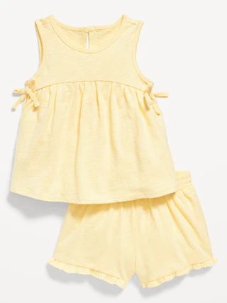 Sleeveless Bow Tie Swing Top and Shorts Set for Baby | Old Navy (US)
