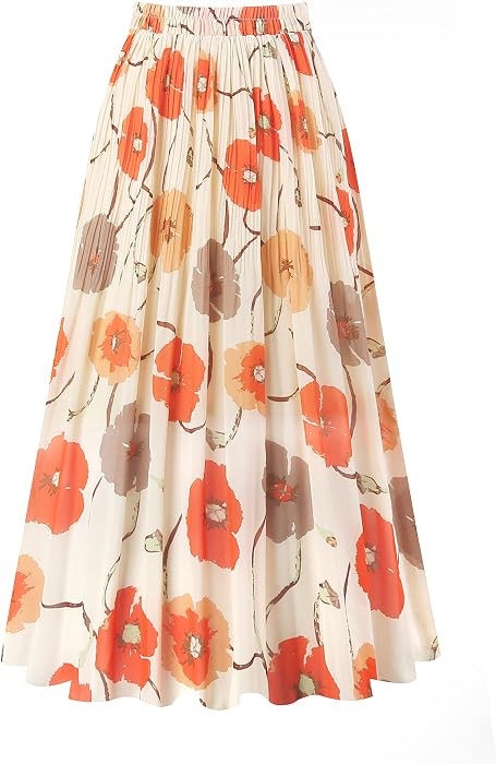 Women's Pleated Skirt A-Line Midi Skirts | Amazon (US)