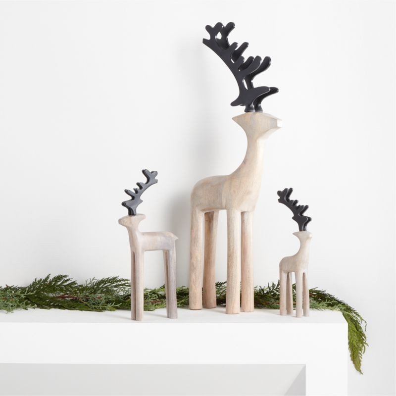 Wood Reindeer | Crate & Barrel | Crate & Barrel
