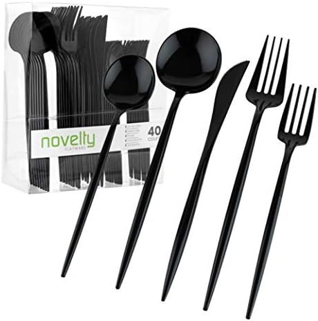 Novelty Modern Flatware Cutlery Combo Set (Black, 40) : Amazon.ca: Home | Amazon (CA)