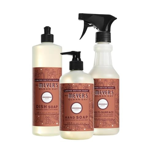 Mrs. MEYER'S Kitchen Set, Dish Soap, Hand Soap, and Multi-Surface Cleaner, 3 CT Variation (Gingerbread) | Amazon (US)