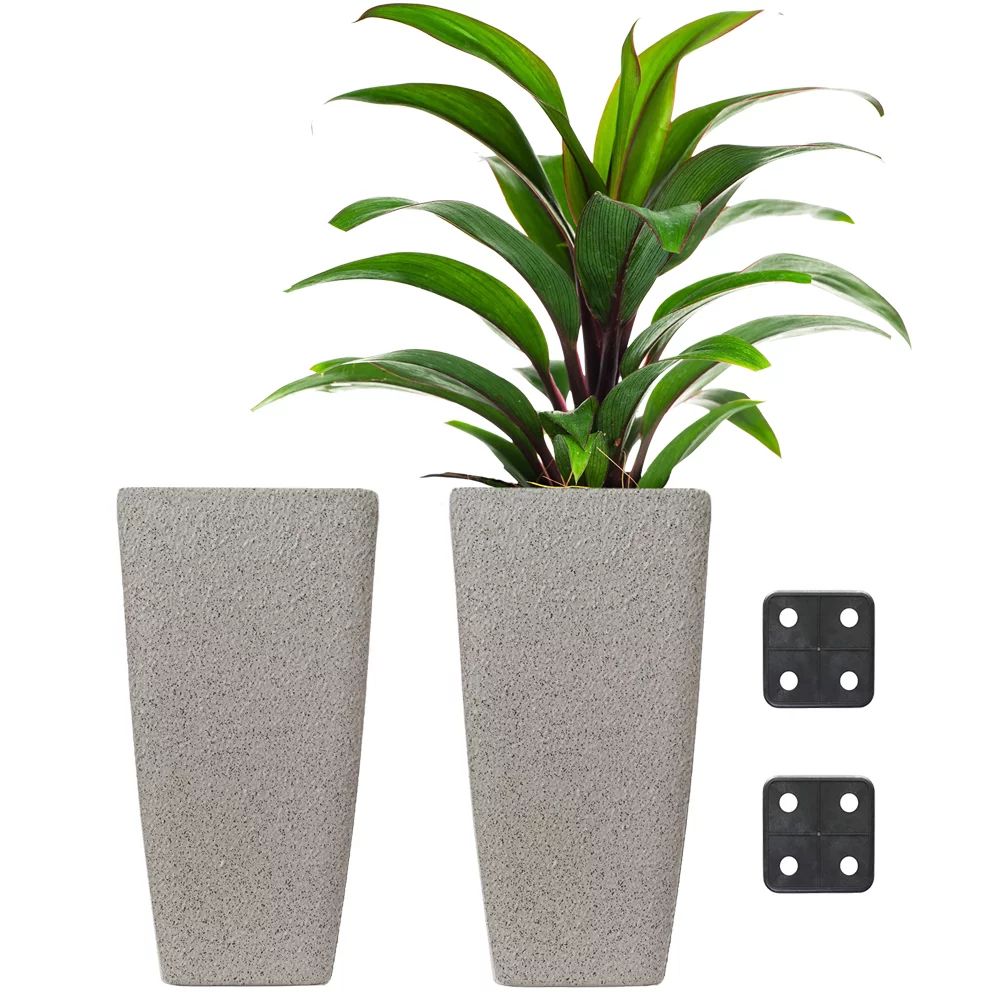 Stephan Roberts SET OF 2 Rectangle 22 Inch Tall Planters, Durable and Lightweight Indoor Outdoor ... | Walmart (US)