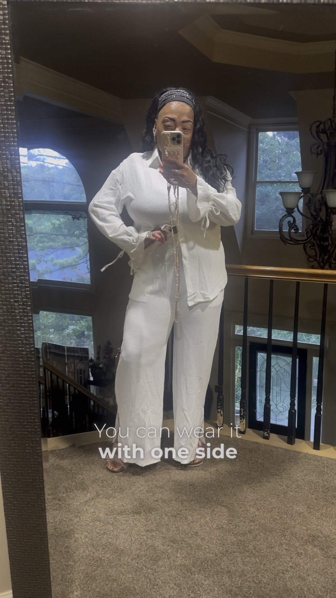 Button Down two piece pant set from Amazon! I love it with the pink slide sandals and matching phone case that is selling out fast! 💖

Summer outfit, slide sandals, cross body phone case, white pants, beach outfit 

#LTKPlusSize #LTKMidsize #LTKVideo