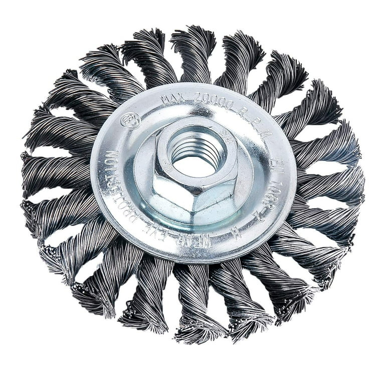 Hoyin 03231 Wire Wheel Brush 4Inch,Twist Knotted,Alloy Steel, 5/8-11UNC for Grinders | Walmart (US)