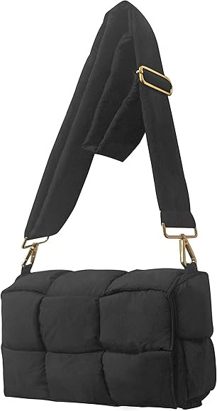 NAARIIAN cotton padded cassette crossbody bag Puffer shoulder bag designer handbag for women wove... | Amazon (US)