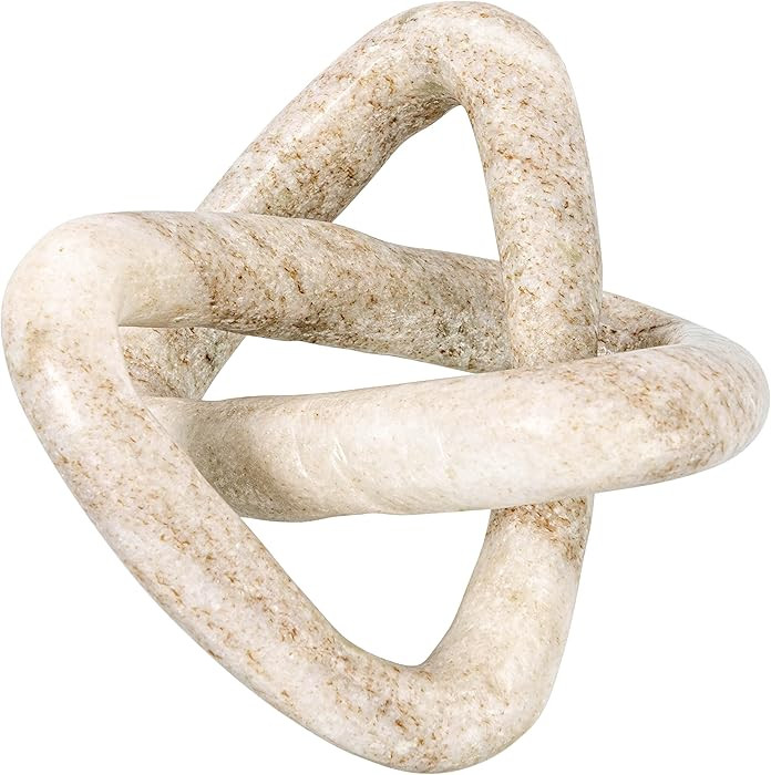 Creative Co-Op Modern Decorative Marble Link Knot, Beige | Amazon (US)