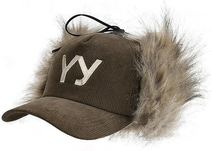 URAWOW Faux Fur Baseball Cap Women Winter Fall Grunge Aespa NINGNING Same Style Trapper Hat Plush... | Amazon (US)