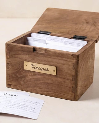 Antiqued Wood Recipe Box | Magnolia