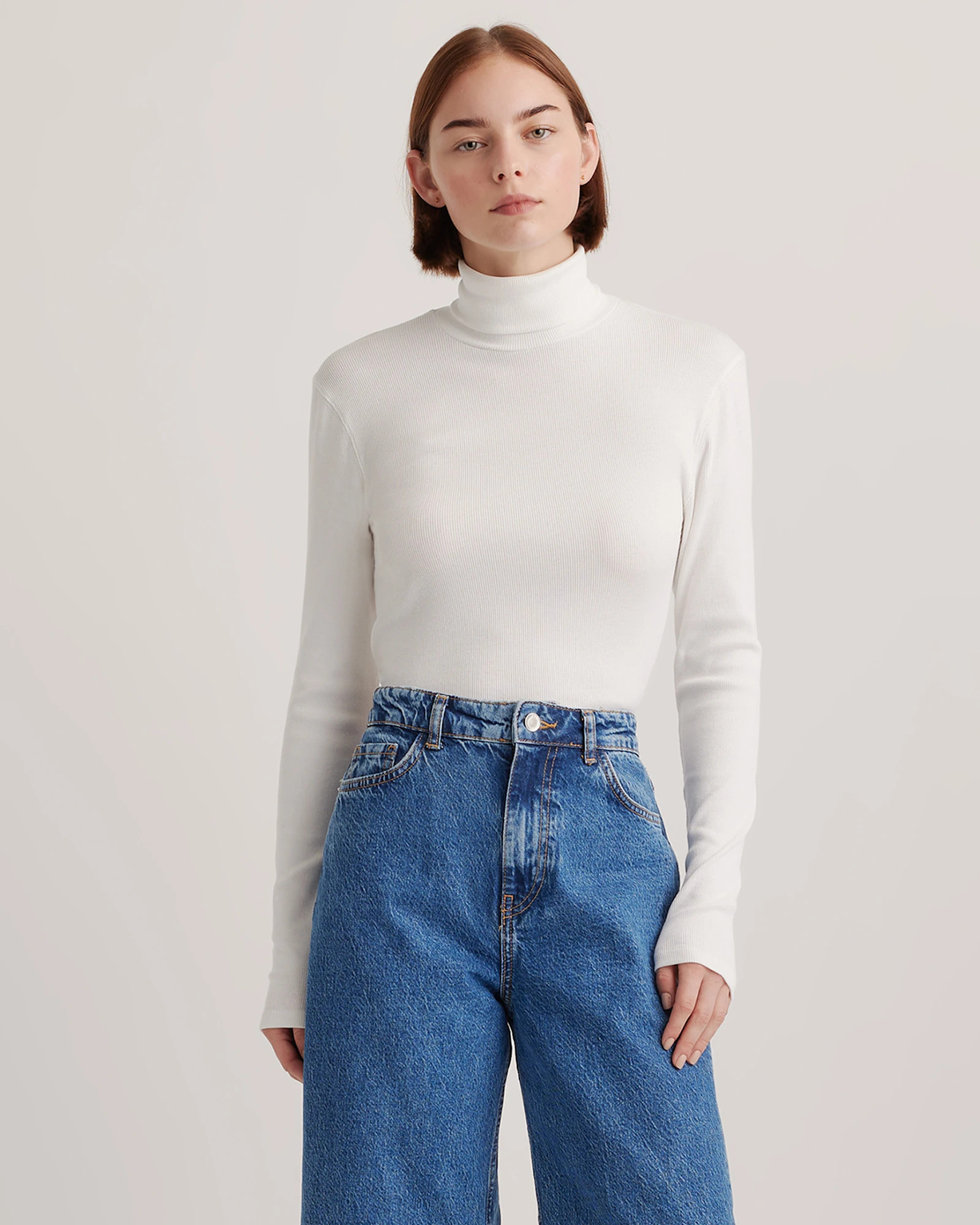 Organic Cotton Micro-Rib Turtleneck | Quince