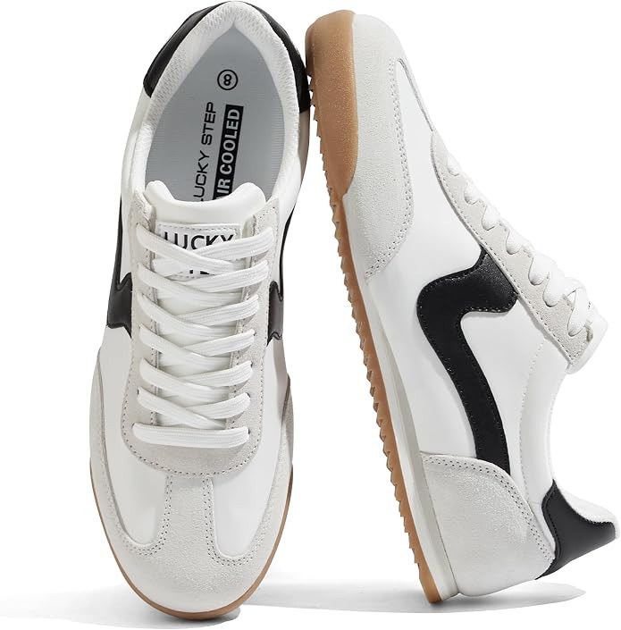 LUCKY STEP Men's Retro Casual Sneakers Fashion Tennis Shoes | Amazon (US)