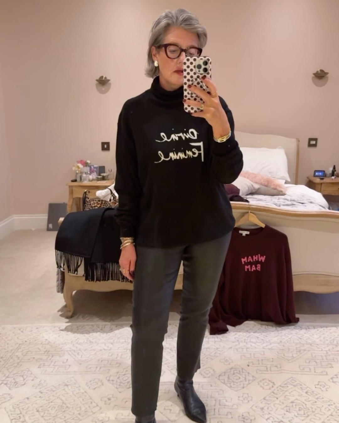 Lots of love for last nights outfit. 
All linked here 
Wearing a 12 in the leather trousers. Don’t size up like we normally do in H&M you want them fitted as they do stretch. 
Last years M&S jumper, linked this years. I’m wearing a large in them for a generous oversized fit. 
Coat is gorgeous from Whistles can’t link it here I’ll link on my stories. 

#LTKdatenight #LTKover50style #LTKmidsize