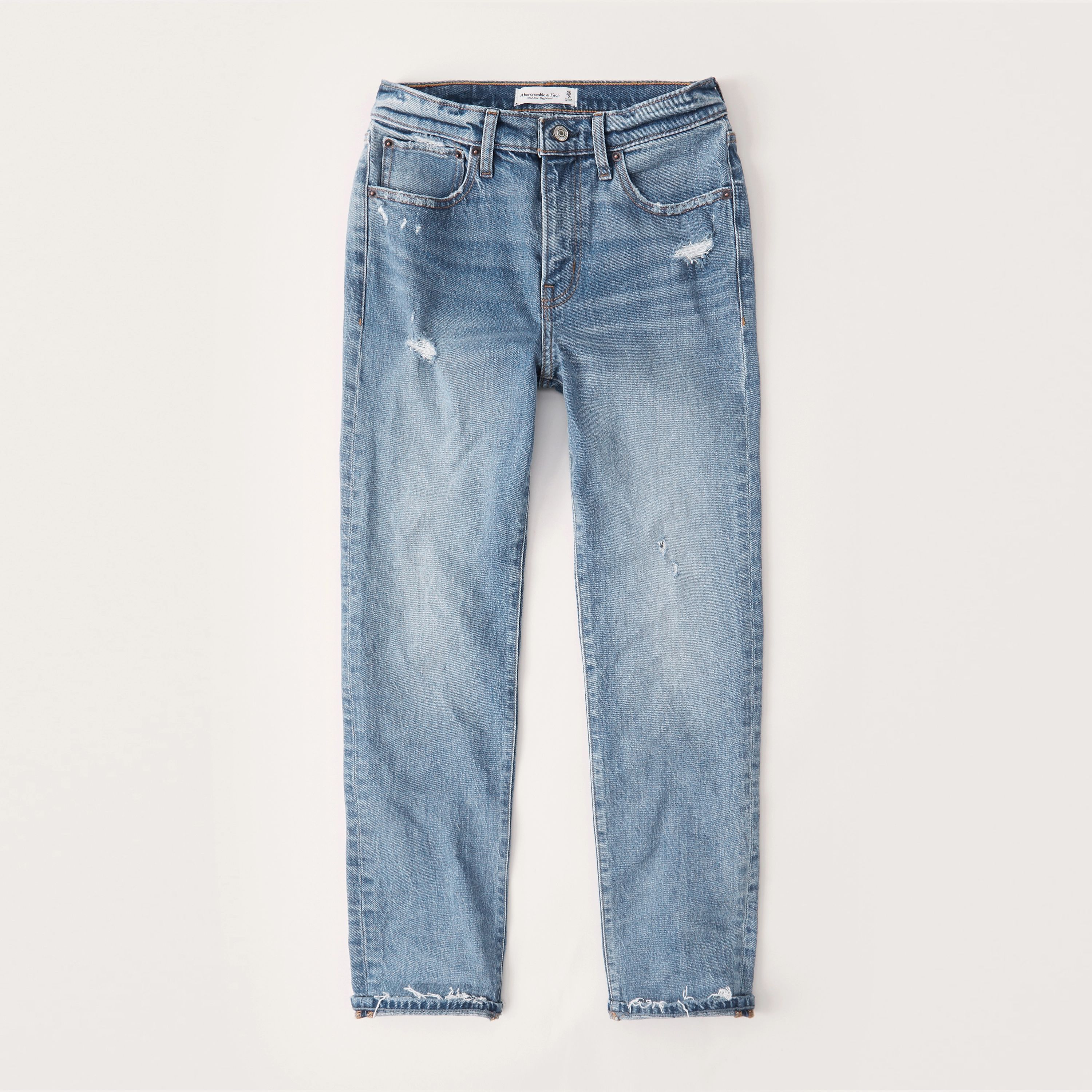 Mid Rise Boyfriend Jeans | Abercrombie & Fitch (US)