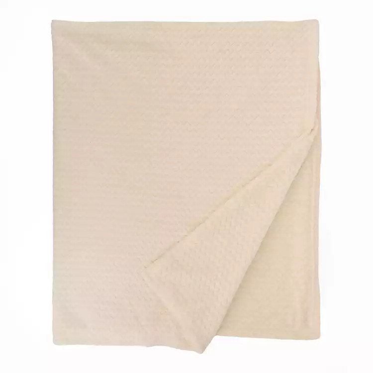 White Dreamy Plush Throw | Kirklands