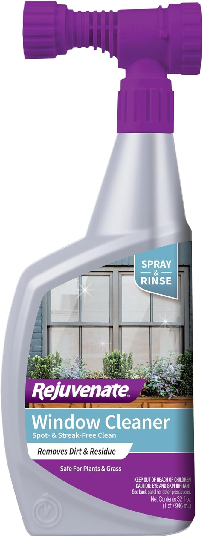 Rejuvenate High Performance Outdoor Window Spray and Rinse Cleaner with Hose End Adapter Instantl... | Amazon (US)