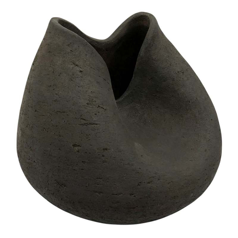 Black Terracotta Vase, 8.5" | At Home