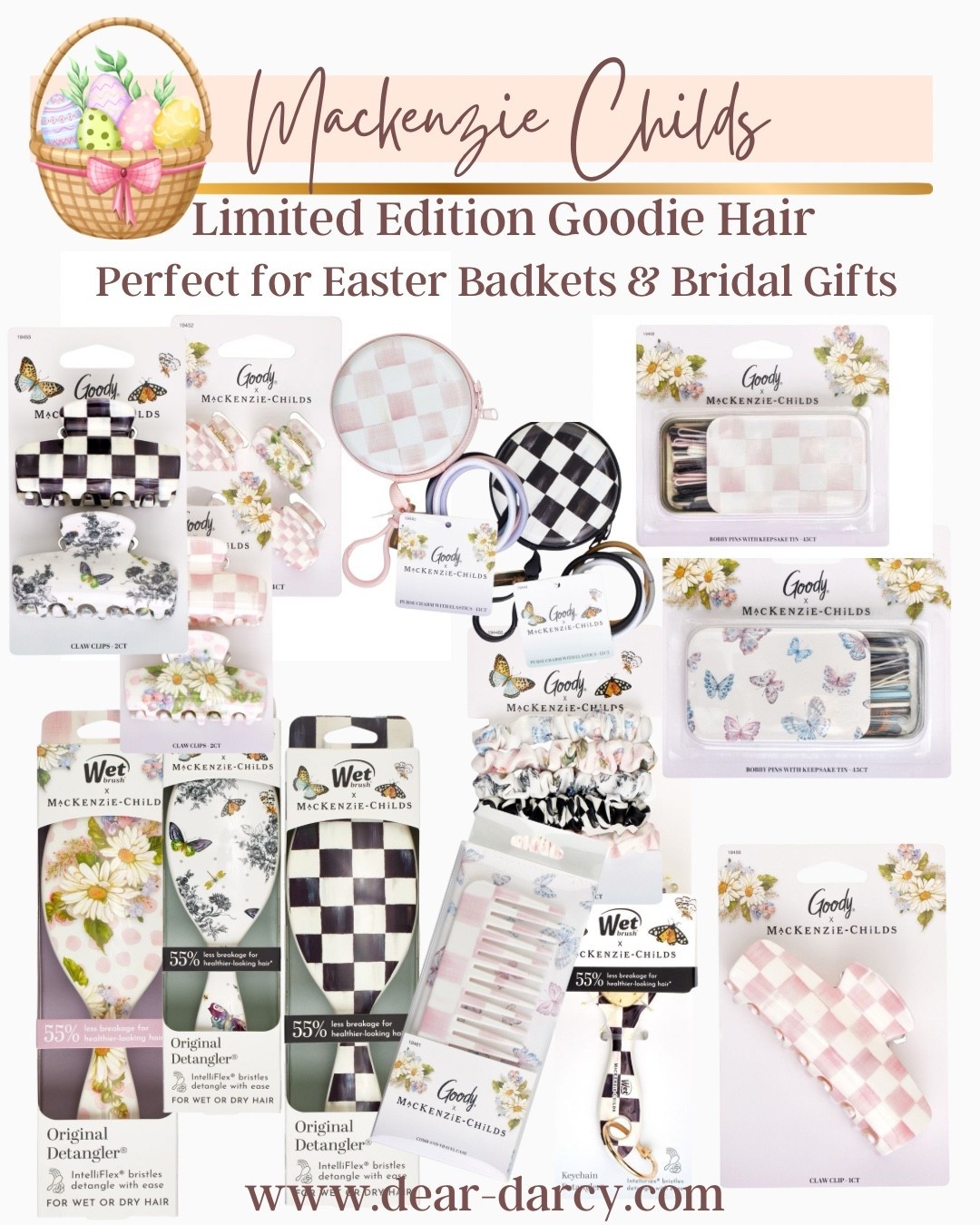 Mackenzie Childs 
Hair care by Goodie

A limited time exclusive drop

Great for Easter baskets & bridal shower gifts

$9.99-$17

Checked in black or pink and the garden butterfly patterns

Harries, brushes, hair clips, children brushes, hair tie holders and Bobbie pin holders 

I adore this fun collaboration 

#LTKspringtrends #LTKspring #LTKBeauty