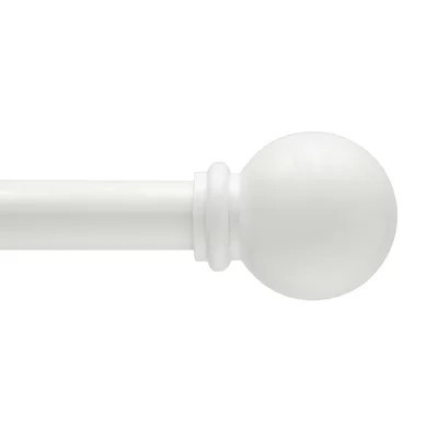 Wayfair Basics Ball End Single Curtain Rod, 28-48" or 48-86" Adjustable Length, 5/8" Dia. Steel | Wayfair North America