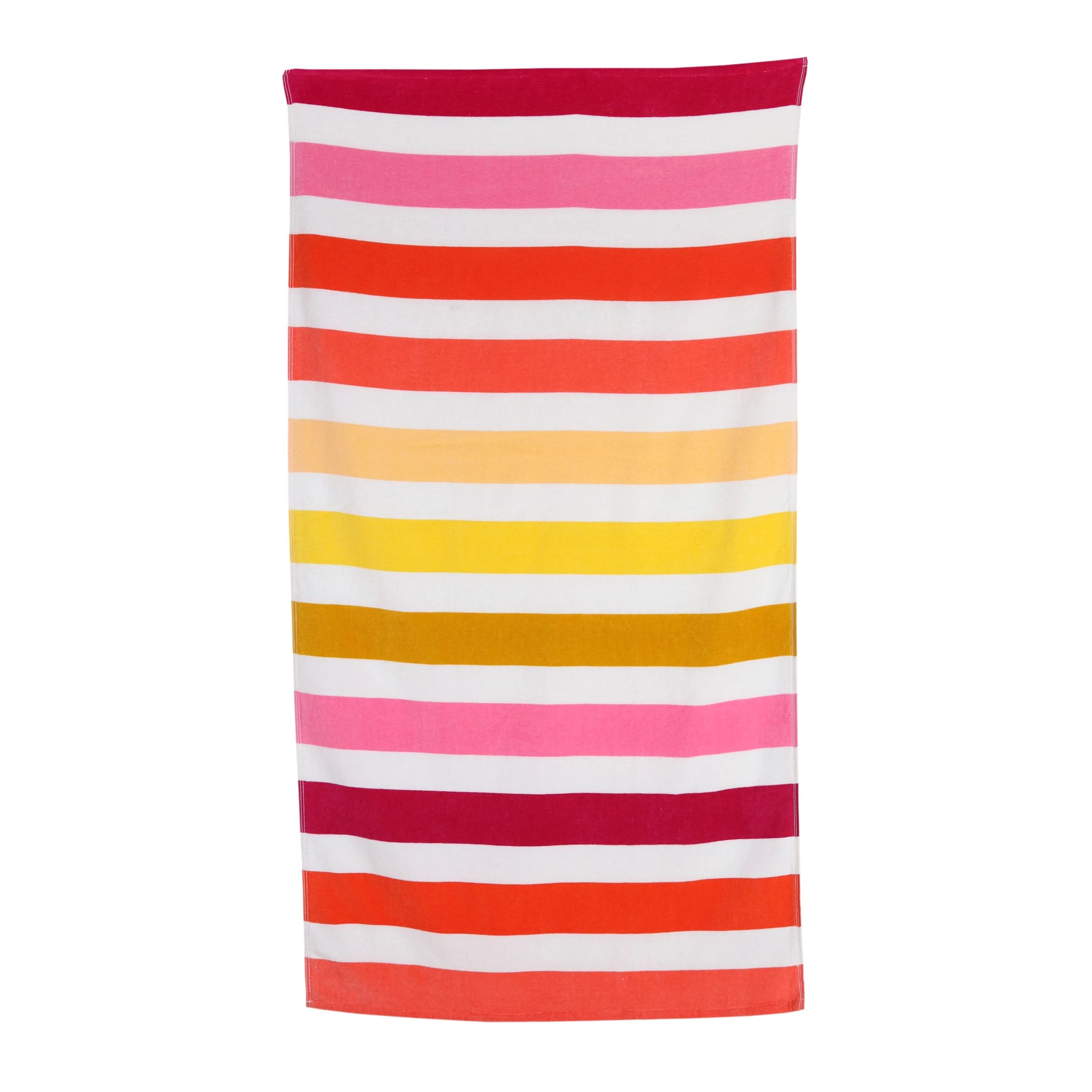 Mainstays Beach Towel, Pink Ombre Stripe, Multi-Color, 28x60 - Walmart.com | Walmart (US)