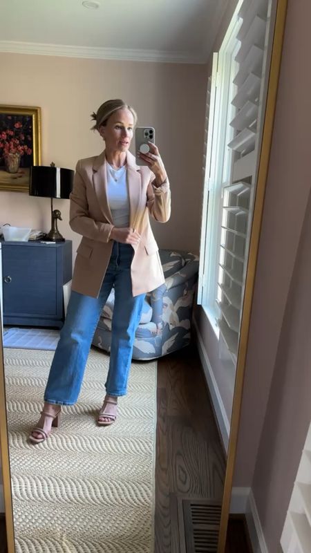 Loving this Amazon blazer, Levi jeans, and Target heels. Such a good spring outfit idea! 

#LTKstyletip #LTKfindsunder100