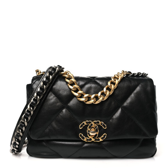 Lambskin Quilted Medium Chanel 19 Flap Black | FASHIONPHILE (US)