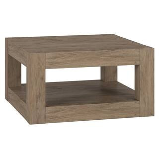 Meyer&Cross Hughes 32 in. Antiqued Gray Oak Square MDF Top Coffee Table CT2028 - The Home Depot | The Home Depot
