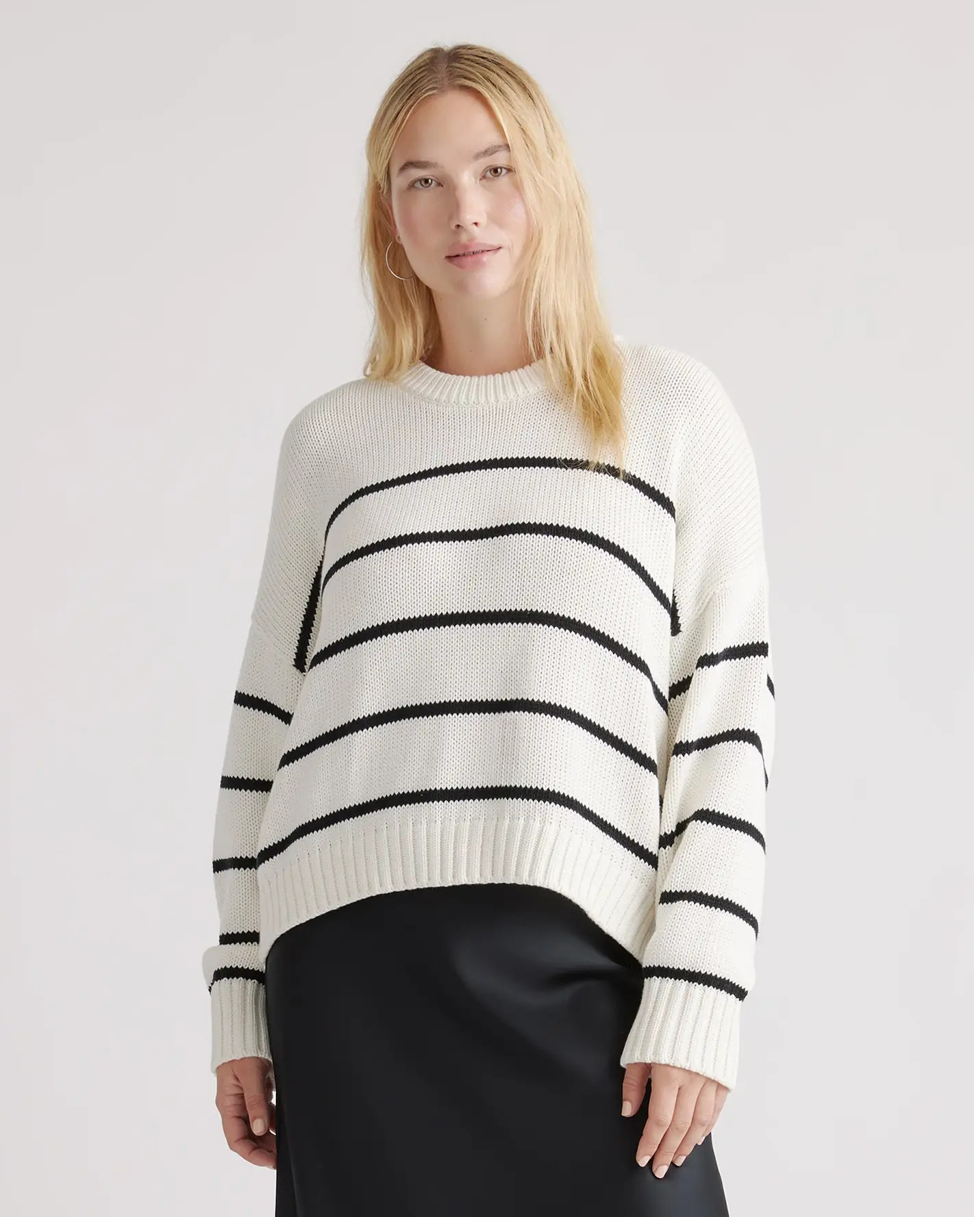 100% Organic Cotton Striped Crew Sweater | Quince