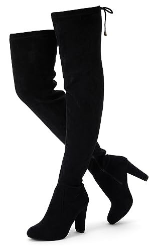 Vepose Women's Over The Knee Boots, 3.7" Inch Long Thigh High Boot, 993 - Black Suede, Size 11 US - High Heel with Inner Zipper (CJY993 Black 11) | Amazon (US)