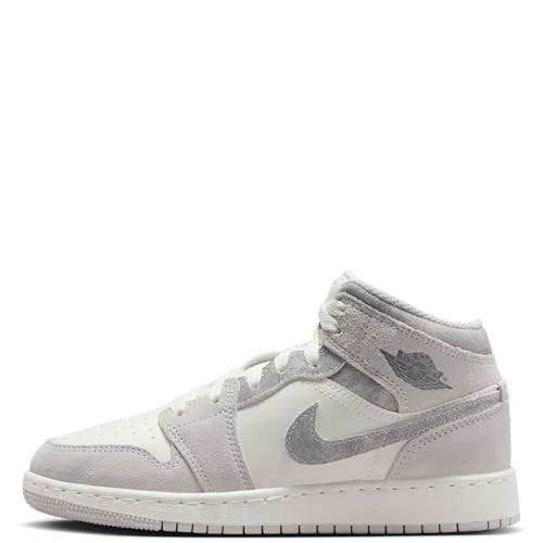 Air Jordan 1 Mid SE Big Kids' Shoes (FQ8088-002, Neutral Grey/Sail/Smoke Grey) Size 4 | Amazon (US)