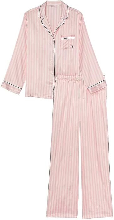 Victoria's Secret Satin Pajama Set, Long Sleeve Button Down & Pant Set, Sleepwear for Women (XS-X... | Amazon (US)