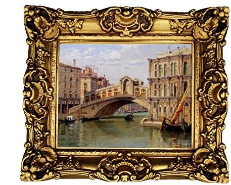 HongArt Framed Wall Art Frames Venice Rialto Bridge Picture Prints with Baroque Resin Frame Antiqued | Amazon (US)