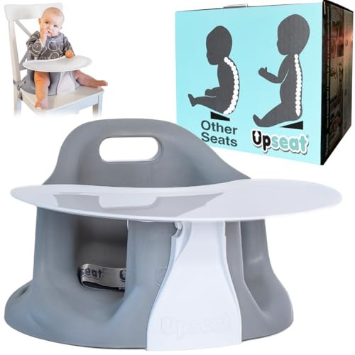 Upseat – The Original Ergonomic Baby Floor & Booster Seat with Tray, Developed with Physical Therapists for Upright Posture & Healthy Hip Development, 4–24 Months, Dishwasher-Safe Extra-Large Tray | Amazon (US)