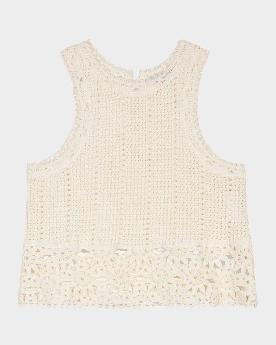 Maje Lomyna Floral Crochet Sleeveless Top | Neiman Marcus