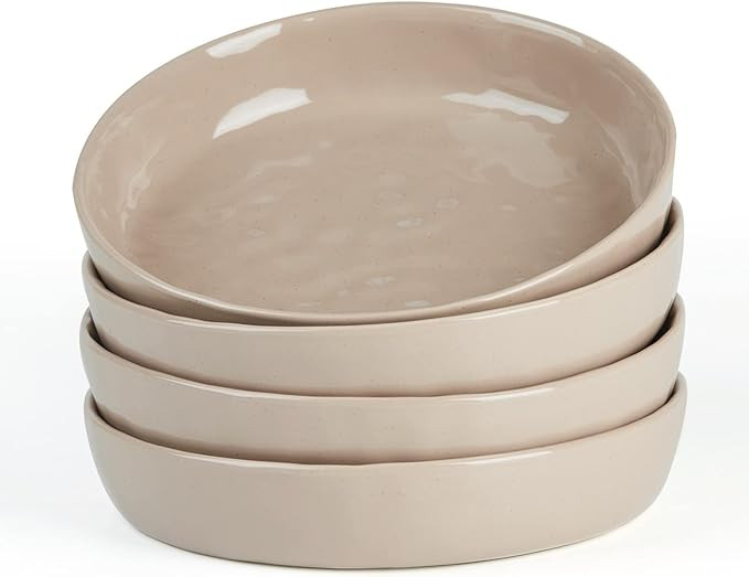 famiware Mars 4 Pieces Pasta Bowls Set, 8.5 inch Salad Bowls, Large Capacity, Bowl Sets with Brow... | Amazon (US)